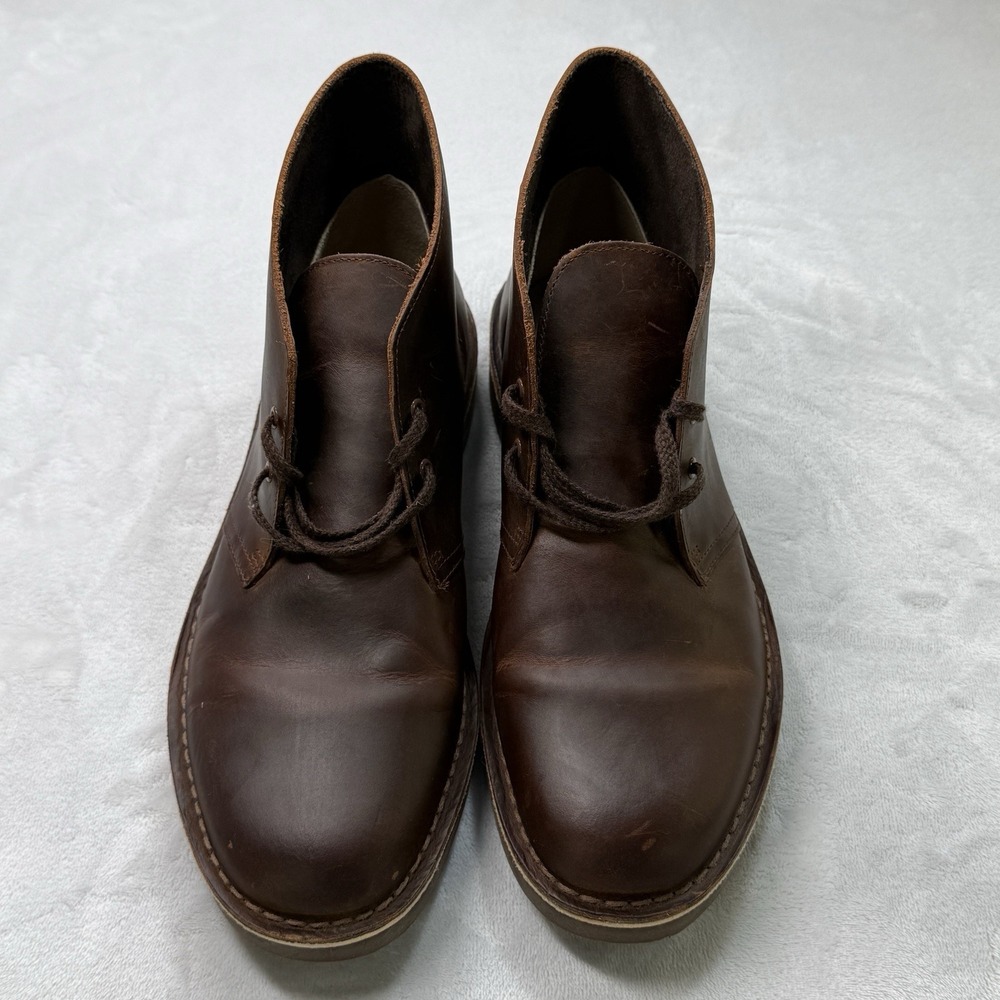 Clarks Desert Boots Men's US 11 Brown Leather Chukka Crepe Sole‎
